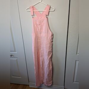 CHADWICK'S Baby Pink Overall Size 6 100% Linen Colorful